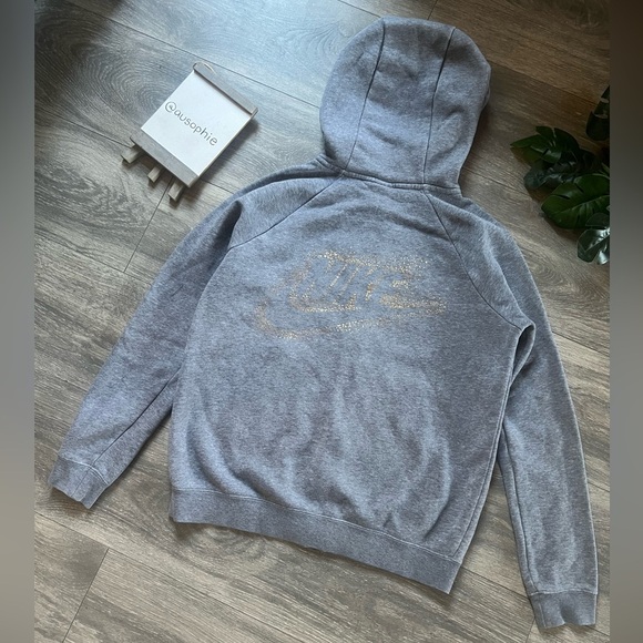 Rare! Nike rally jogger (xs) & zip hoodie (s) set Heathered grey & metallic gold - Picture 6 of 16